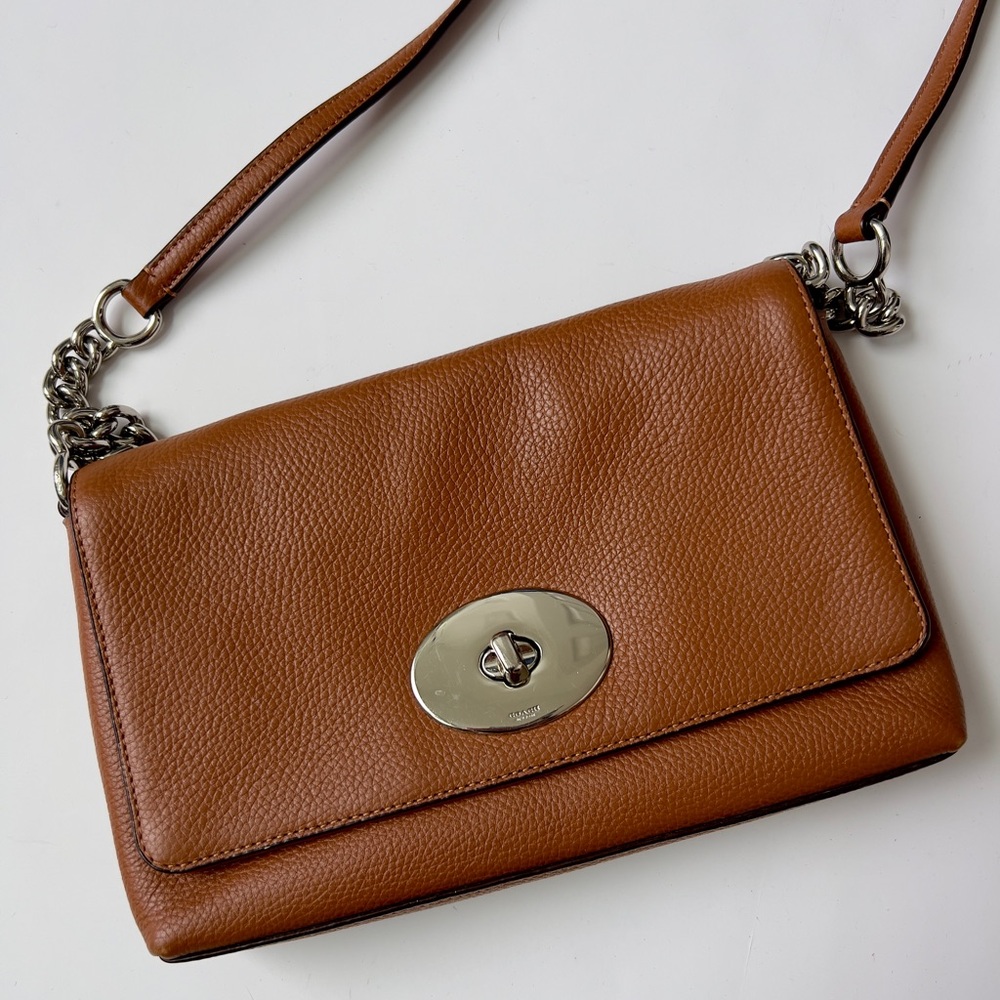 Coach light Brown Leather crossbody - Picture 1 of 8